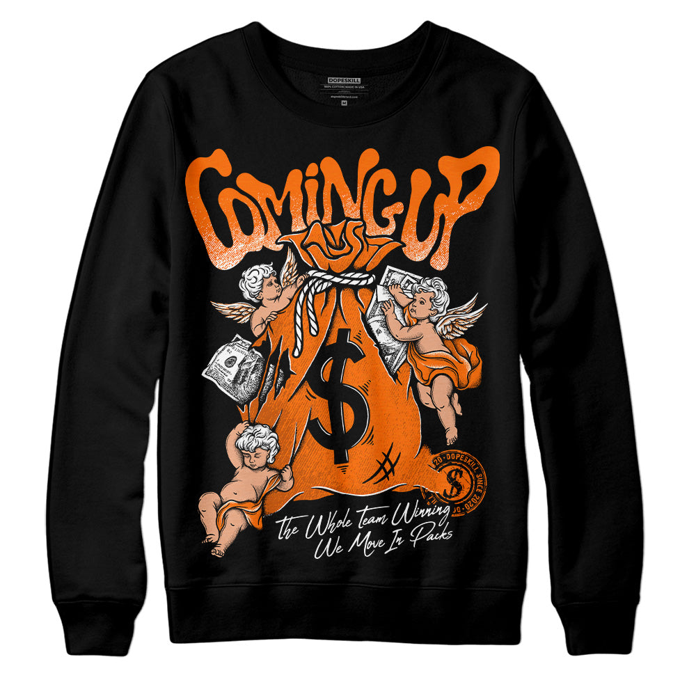 Orange, Black & White Sneakers DopeSkill Sweatshirt Money Bag Coming Up Graphic Streetwear - Black