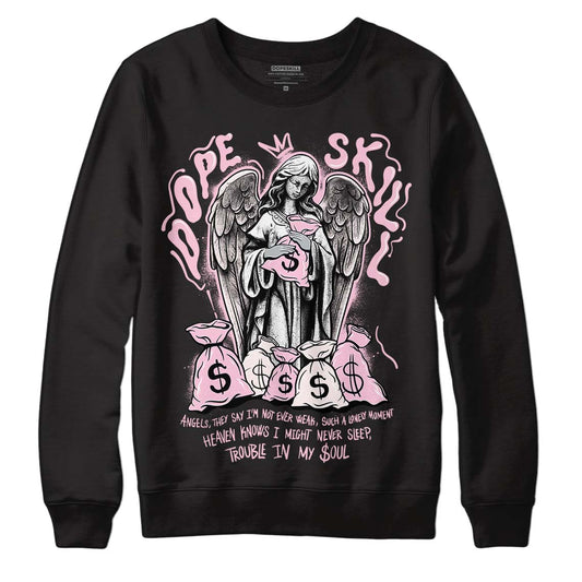 Dunk Low LX Pink Foam DopeSkill Sweatshirt Angels Graphic Streetwear - Black