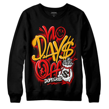 Red Sneakers DopeSkill Sweatshirt No Days Off Graphic Streetwear - Black