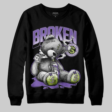 Jordan 4 Canyon Purple DopeSkill Sweatshirt Sick Bear Graphic Streetwear - Black