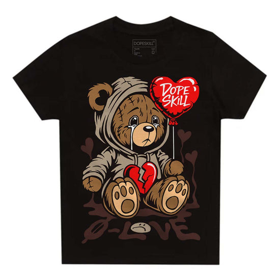 Jordan 1 High OG “Latte” DopeSkill Toddler Kids T-shirt Broken Bear Graphic Streetwear - Black