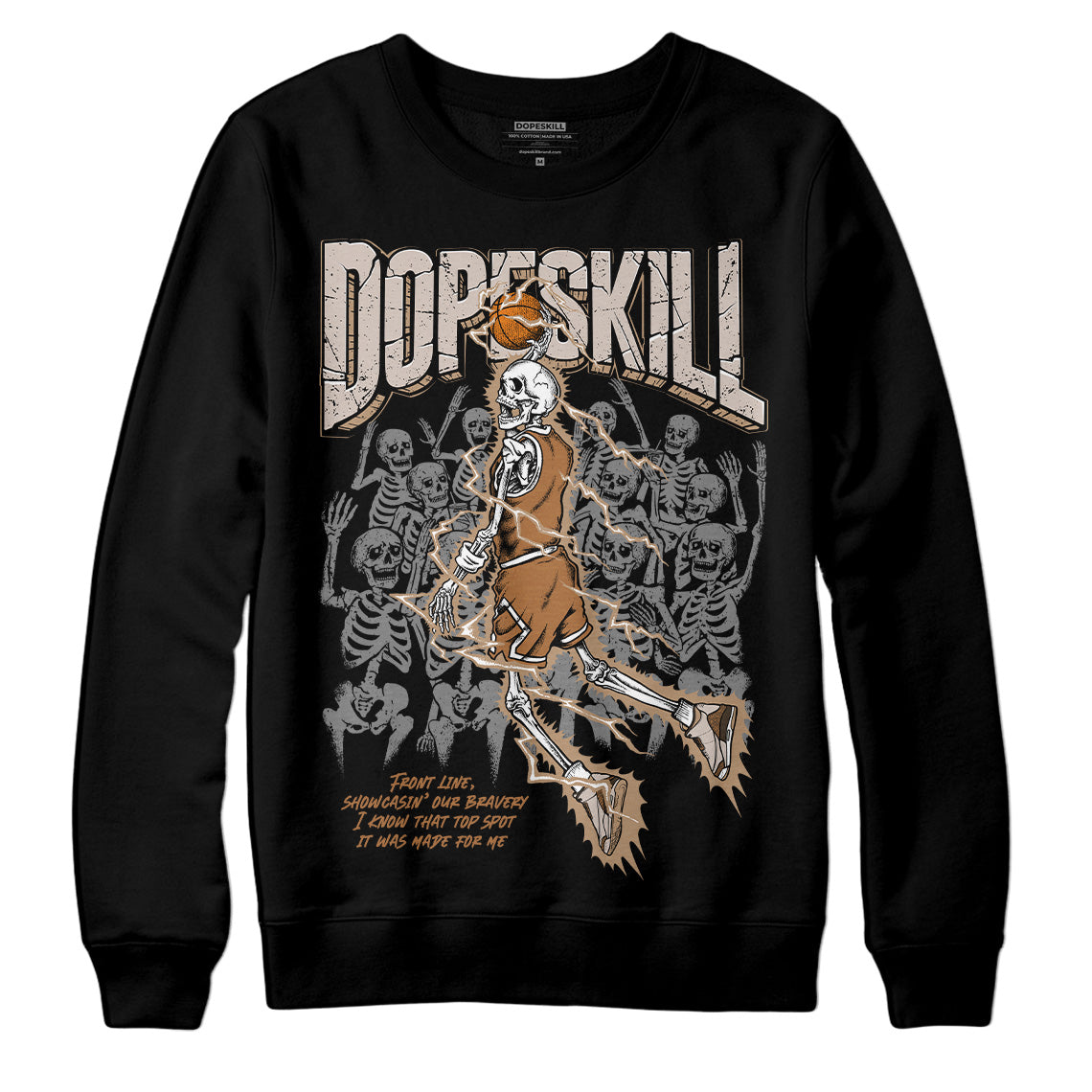 Jordan 3 Retro Palomino DopeSkill Sweatshirt Thunder Dunk Graphic Streetwear - Black