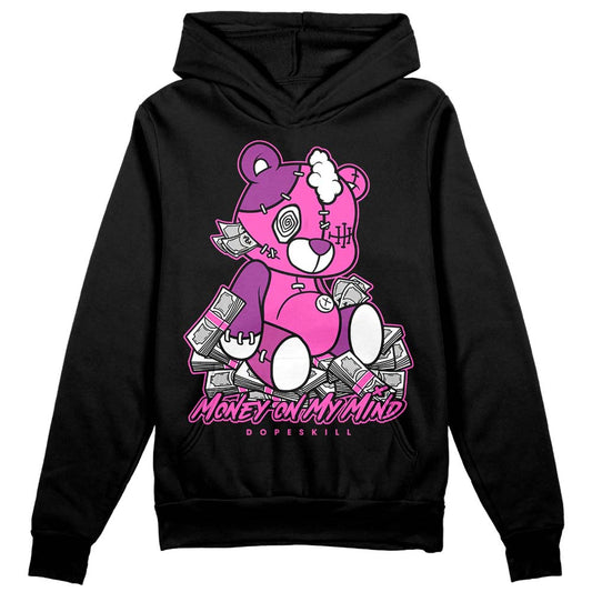 Jordan 4 GS “Hyper Violet” DopeSkill Hoodie Sweatshirt MOMM Bear Graphic Streetwear - Black