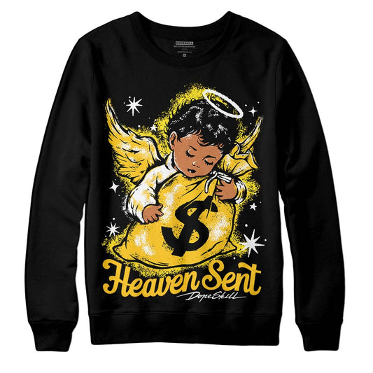 Jordan 4 Retro “Vivid Sulfur” DopeSkill Sweatshirt Heaven Sent Graphic Streetwear - Black