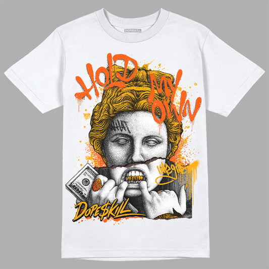 Jordan 1 High Yellow Toe DopeSkill T-Shirt Hold My Own Graphic Streetwear - White 