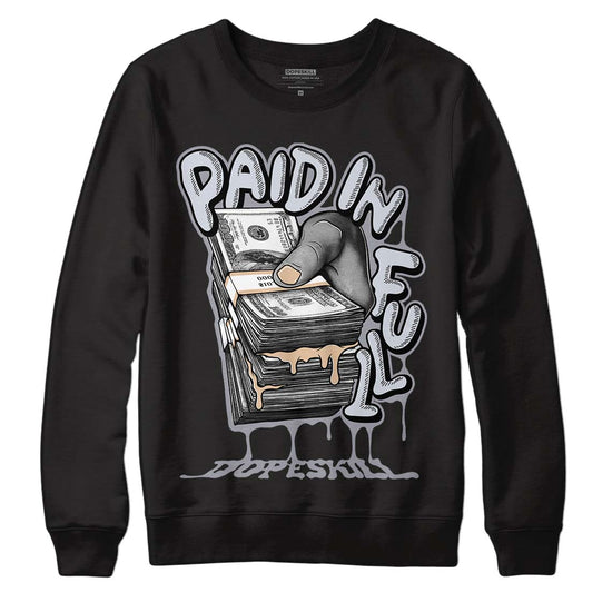 Jordan 4 Retro Frozen Moments DopeSkill Sweatshirt Paid In Full Graphic Streetwear - Black 