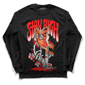 Jordan 1 Retro High OG "Satin Bred" DopeSkill Long Sleeve T-Shirt Stay High Graphic Streetwear - Black