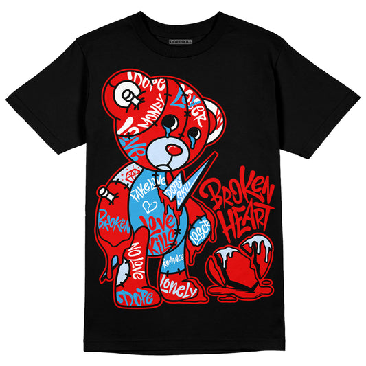Jordan 11 Retro Cherry DopeSkill T-Shirt Broken Heart Graphic Streetwear - Black