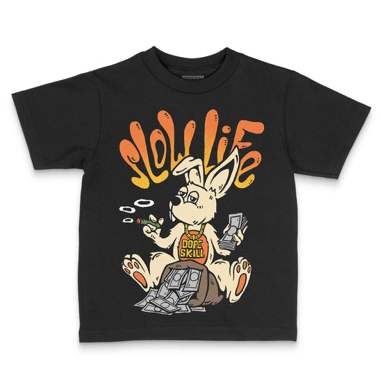 Orange, Black and White Sneakers DopeSkill Toddler Kids T-shirt Slow Life Graphic Streetwear - Black