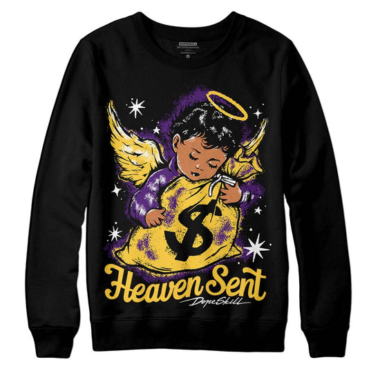 Jordan 12 “Field Purple” DopeSkill Sweatshirt Heaven Sent Graphic Streetwear - Black