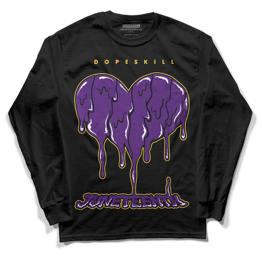 Jordan 12 “Field Purple” DopeSkill Long Sleeve T-Shirt Juneteenth Heart Graphic Streetwear - Black