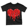 Jordan 1 Retro High OG "Satin Bred" DopeSkill Toddler Kids T-shirt Slime Drip Heart Graphic Streetwear - Black