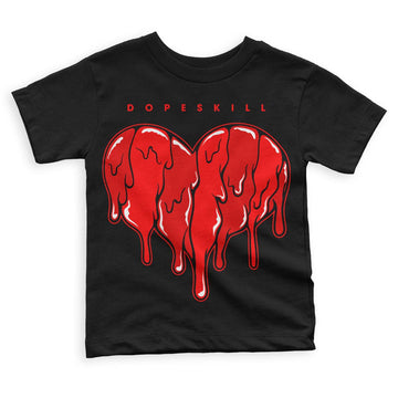 Jordan 1 Retro High OG "Satin Bred" DopeSkill Toddler Kids T-shirt Slime Drip Heart Graphic Streetwear - Black