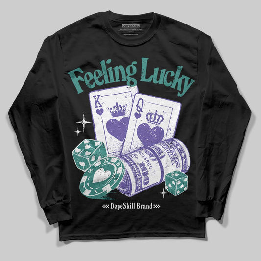 Jordan 5 OG “Grape” DopeSkill Long Sleeve T-Shirt Feeling Lucky Graphic Streetwear - black