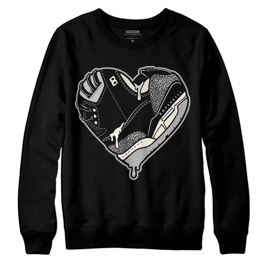 Jordan 3 “Off Noir” DopeSkill Sweatshirt Heart Jordan 3 Graphic Streetwear - Black