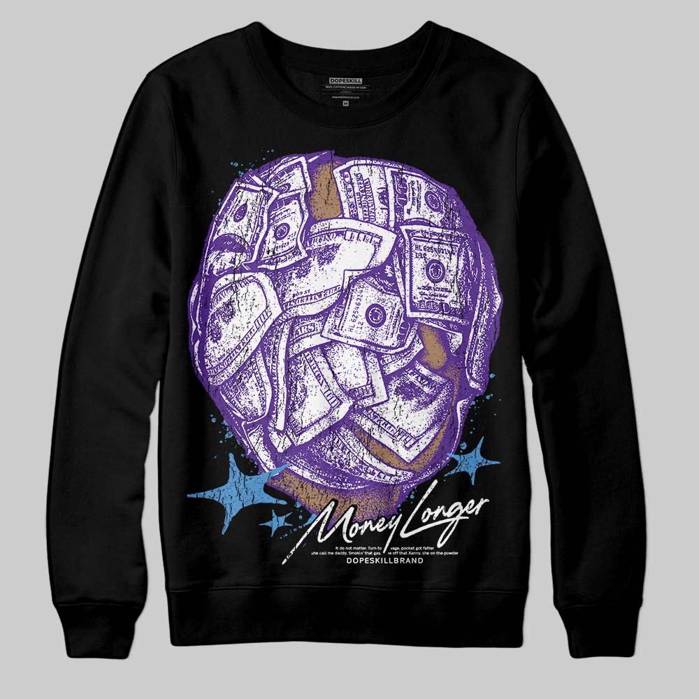 PURPLE Sneakers DopeSkill Sweatshirt Money Longer Graphic Streetwear - Black