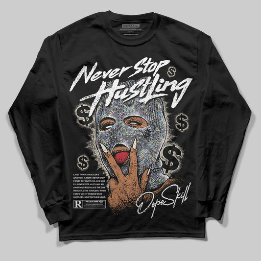 Jordan 11 Low CNY “Year of the Snake” DopeSkill Long Sleeve T-Shirt Never Stop Hustling Graphic Streetwear - Black