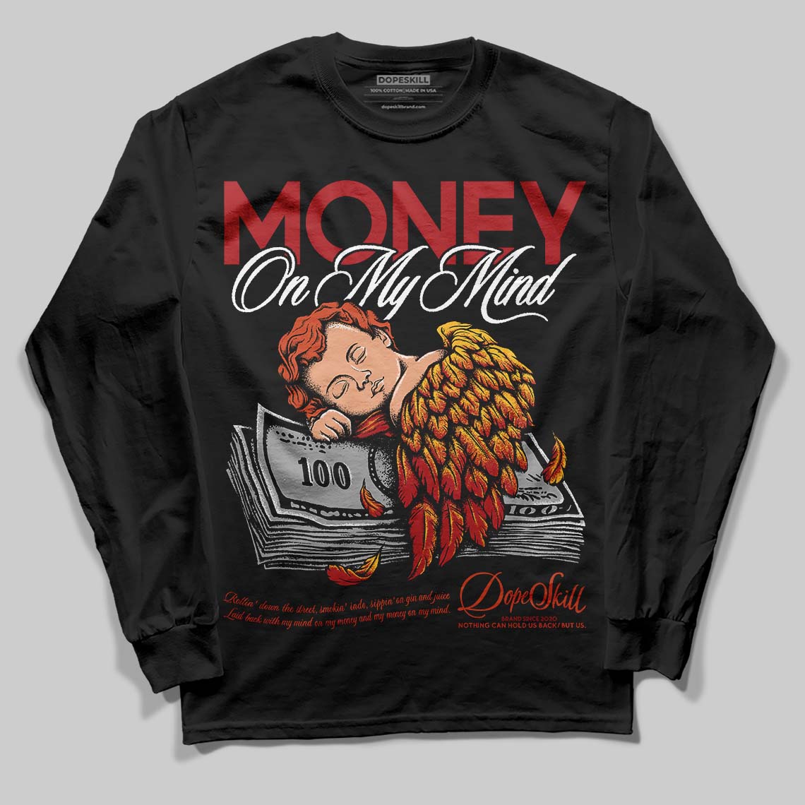 Nigel Sylvester x Air Jordan 4 ‘Brick by Brick’ DopeSkill Long Sleeve T-Shirt MOMM Graphic Streetwear - Black
