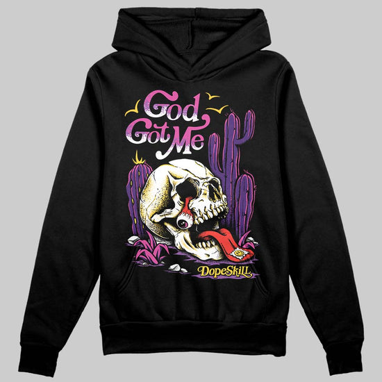 Jordan 12 "Field Purple" DopeSkill Hoodie Sweatshirt God Got Me Graphic Streetwear - Black