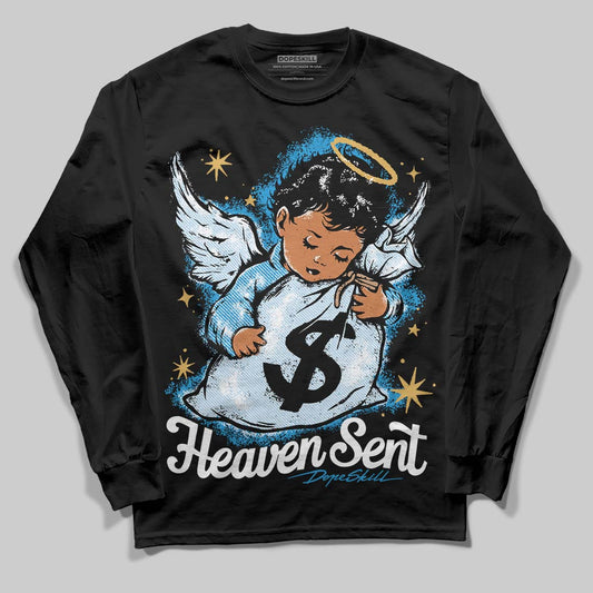 Jordan 4 Denim “Worn Blue” DopeSkill Long Sleeve T-Shirt Heaven Sent Graphic Streetwear - black