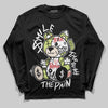 Jordan 5 “Luminous Green” DopeSkill Long Sleeve T-Shirt Smile Through The Pain Graphic Streetwear - Black