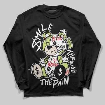 Jordan 5 “Luminous Green” DopeSkill Long Sleeve T-Shirt Smile Through The Pain Graphic Streetwear - Black