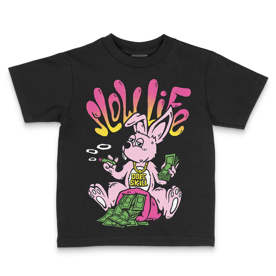 Pink Sneakers DopeSkill Toddler Kids T-shirt Slow Life Graphic Streetwear - Black