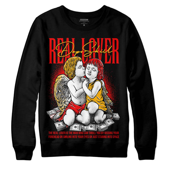 Red Sneakers DopeSkill Sweatshirt Real Lover Graphic Streetwear - Black