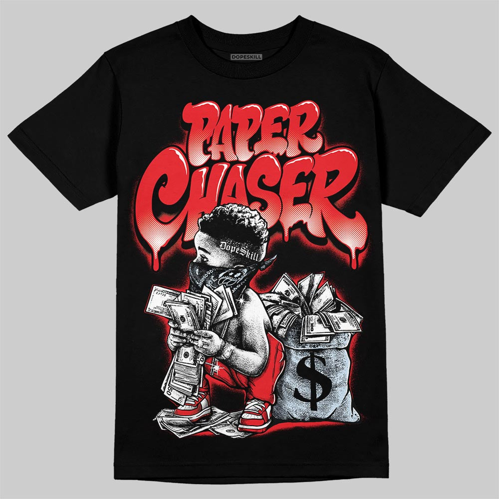 Jordan 11 Retro Cherry DopeSkill T-Shirt Paper Chaser Boy Graphic Streetwear - black