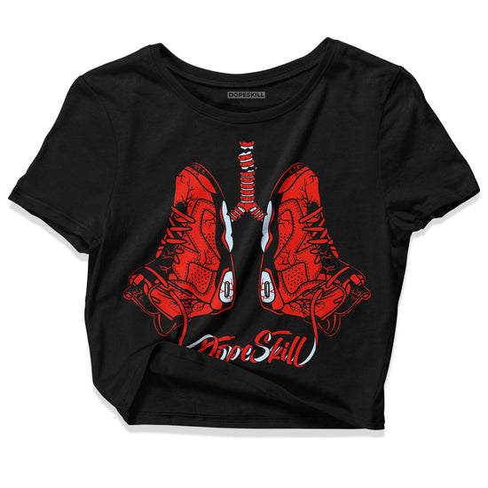 Jordan 6 Retro Toro Bravo DopeSkill Women's Crop Top Breathe Graphic Streetwear - Black