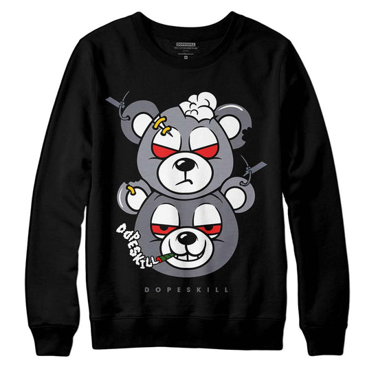 Jordan 14 Retro 'Stealth' DopeSkill Sweatshirt New Double Bear Graphic Streetwear - Black