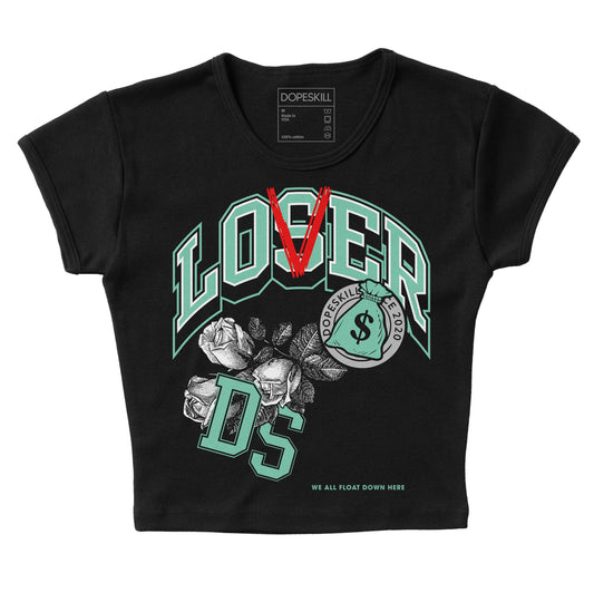 Jordan 3 "Green Glow" DopeSkill Women's Crop Top Loser Lover Graphic Streetwear - Black 