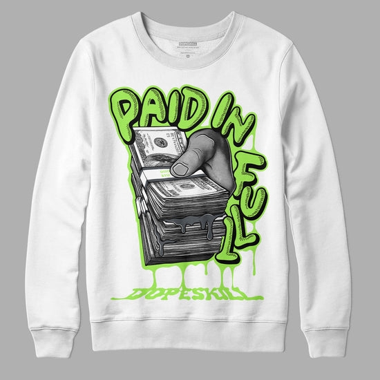 Jordan 5 Green Bean DopeSkill Sweatshirt Paid In Full Graphic Streetwear - Black 