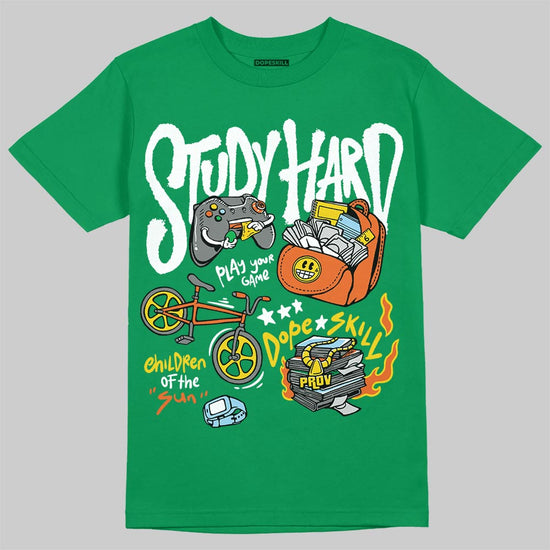 Green Sneakers DopeSkill T-Shirt Study Hard Graphic Streetwear - Irish Green