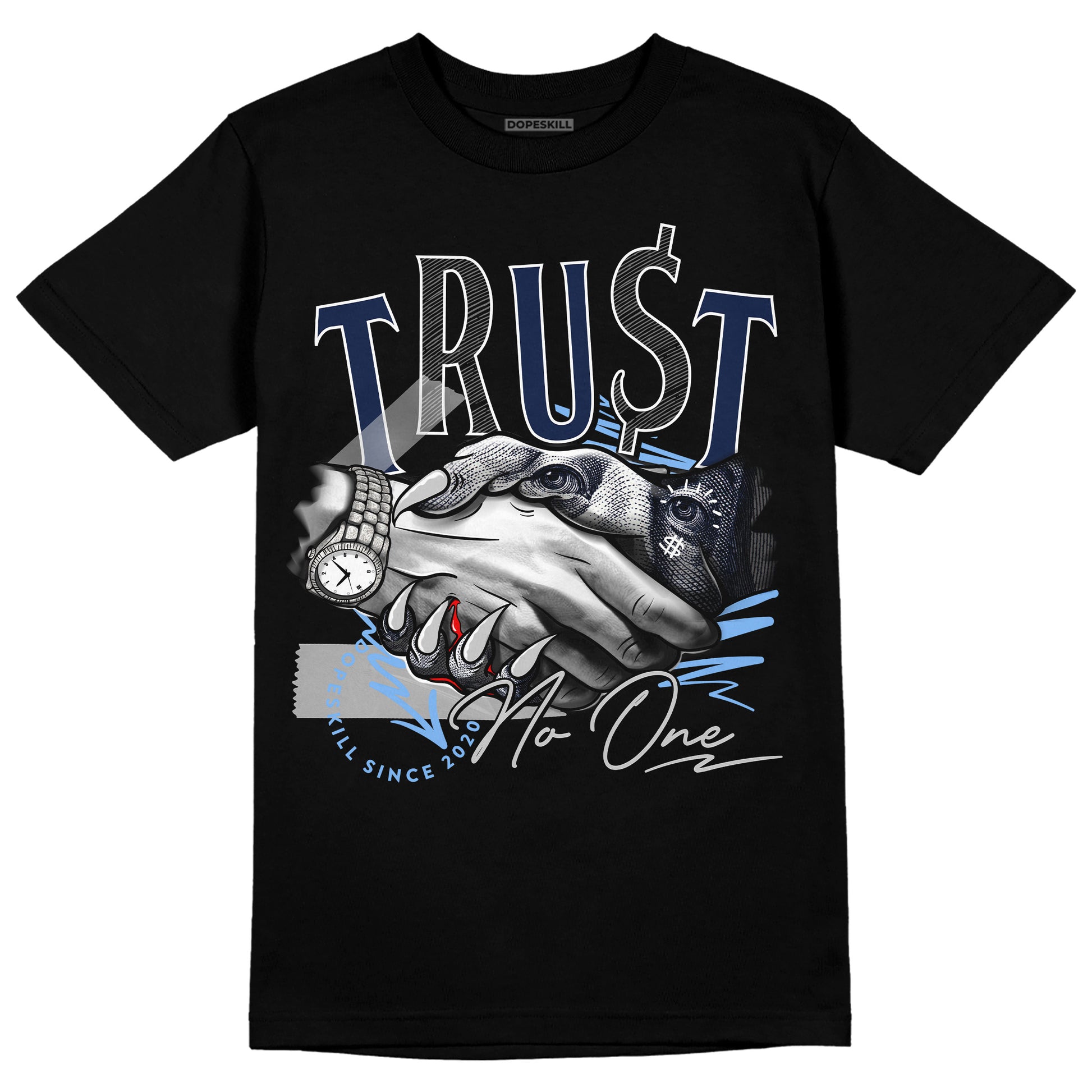 Jordan 6 “Georgetown” DopeSkill T-Shirt Trust No One Graphic Streetwear - Black 