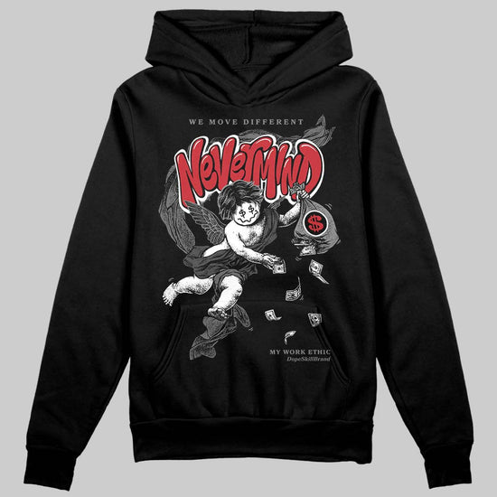 Jordan 4 “Black Cat” (2025) DopeSkill Hoodie Sweatshirt Nevermind Graphic Streetwear - Black