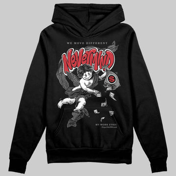 Jordan 4 “Black Cat” (2025) DopeSkill Hoodie Sweatshirt Nevermind Graphic Streetwear - Black