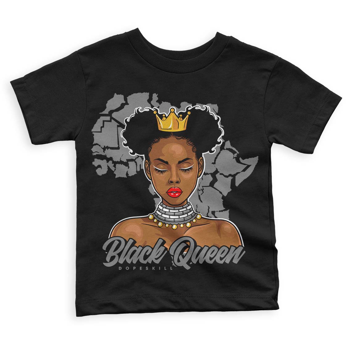 Jordan 1 Retro High OG Washed Heritage DopeSkill Toddler Kids T-shirt Black Queen Graphic Streetwear - Black