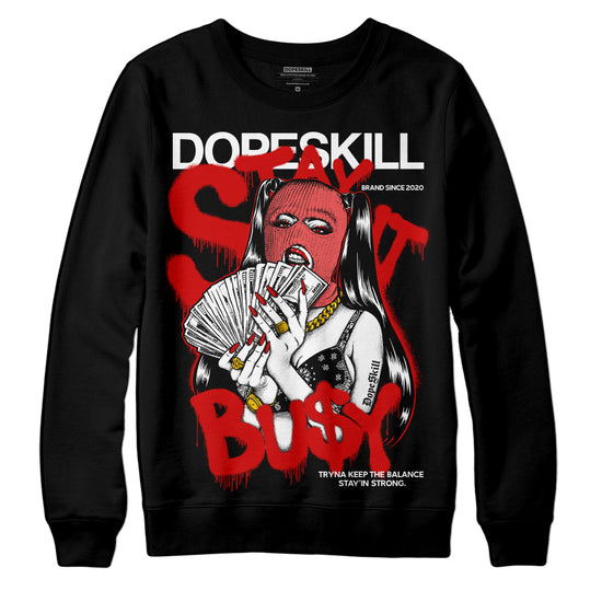 Jordan 1 Retro Low "Black Toe" DopeSkill Sweatshirt Stay It Busy Graphic Streetwear - Black