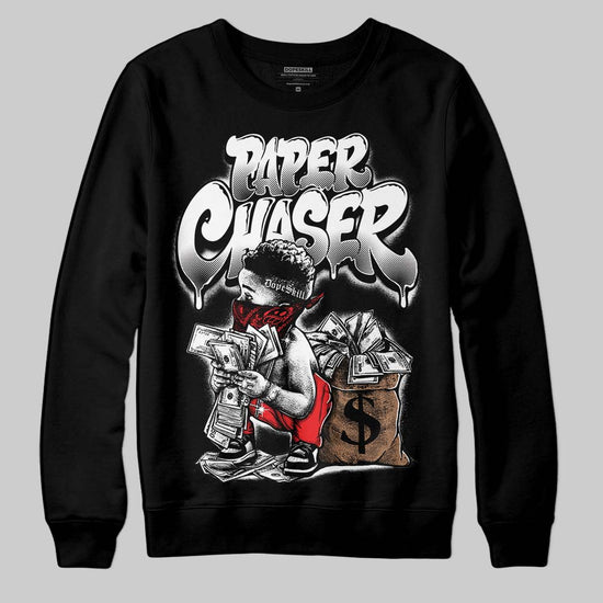 Black and White Sneakers DopeSkill Sweatshirt Paper Chaser Boy Graphic Streetwear - Black