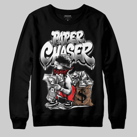 Black and White Sneakers DopeSkill Sweatshirt Paper Chaser Boy Graphic Streetwear - Black