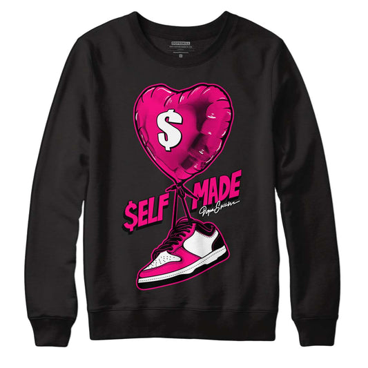 Jordan 1 Low GS “Fierce Pink” Dopeskill Sweatshirt Self Made Graphic Streetwear - Black