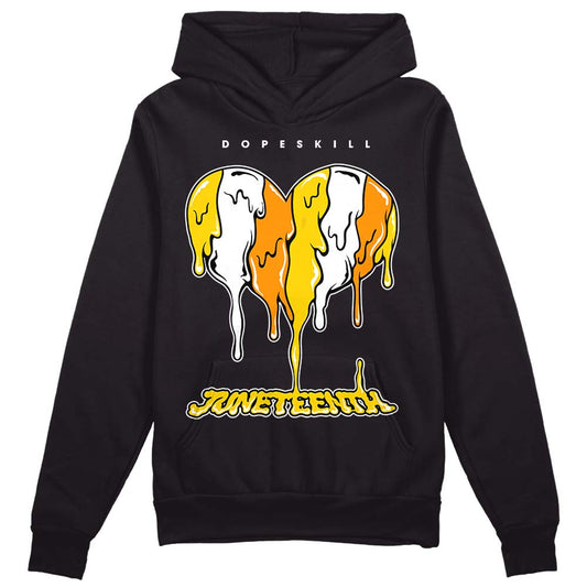 Jordan 6 “Yellow Ochre” DopeSkill Hoodie Sweatshirt Juneteenth Heart Graphic Streetwear - Black