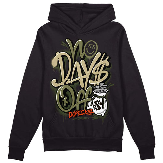 Olive Sneakers DopeSkill Hoodie Sweatshirt No Days Off Graphic Streetwear - Black