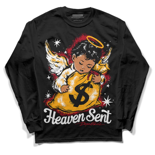 Jordan 7 Retro Cardinal DopeSkill Long Sleeve T-Shirt Heaven Sent Graphic Streetwear - Black