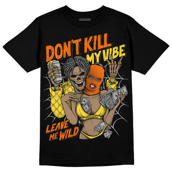 Jordan 4 Thunder DopeSkill T-Shirt Don't Kill My Vibe Graphic Streetwear - Black