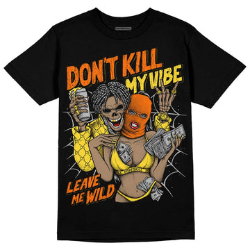 Jordan 4 Thunder DopeSkill T-Shirt Don't Kill My Vibe Graphic Streetwear - Black