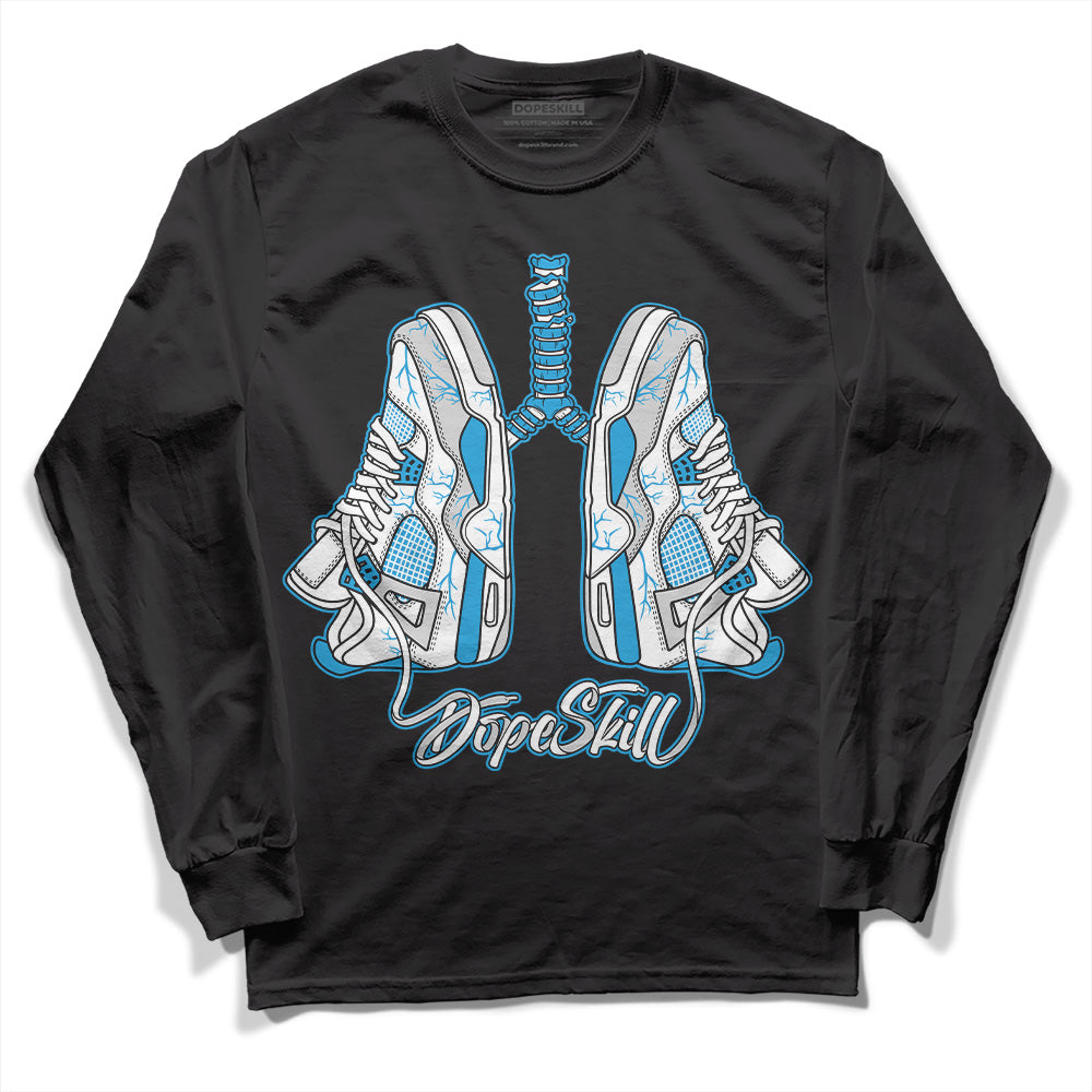 Jordan 4 Retro Military Blue DopeSkill Long Sleeve T-Shirt Breathe Graphic Streetwear - Black