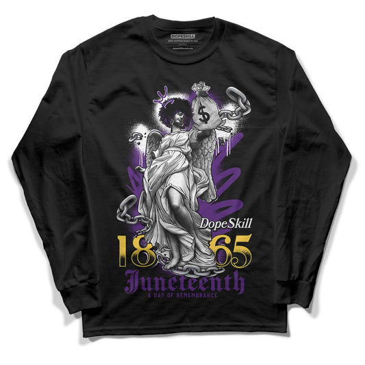 Jordan 12 “Field Purple” DopeSkill Long Sleeve T-Shirt Juneteenth Graphic Streetwear - Black