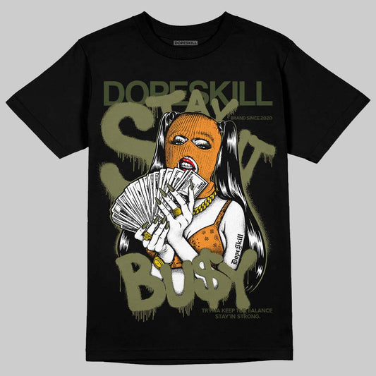 Olive Sneakers DopeSkill T-Shirt Stay It Busy Graphic Streetwear - Black